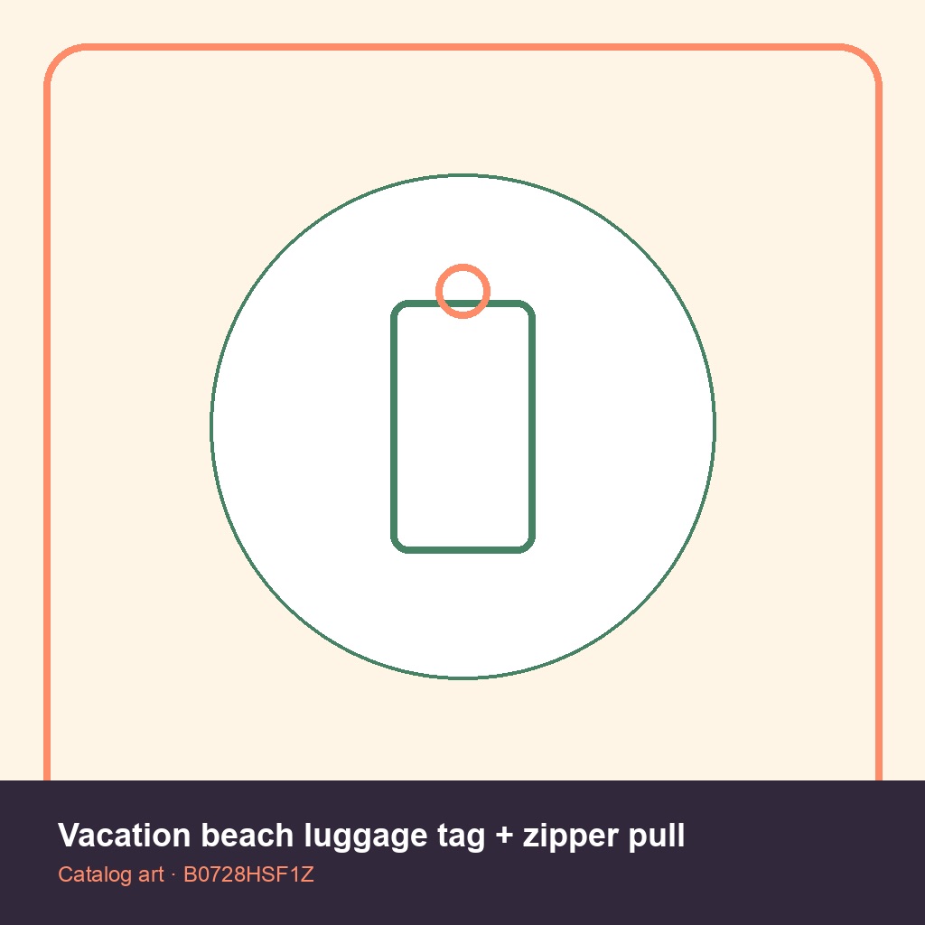 Vacation beach luggage tag + zipper pull
